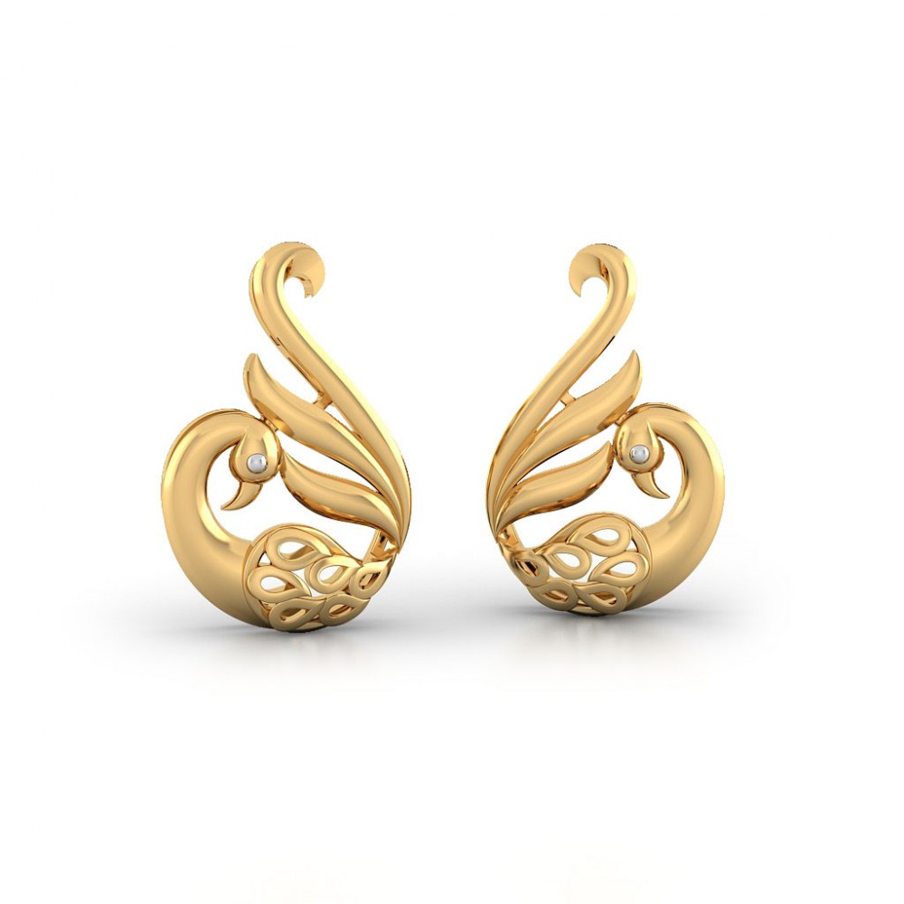 Peafowl Gold Earring
