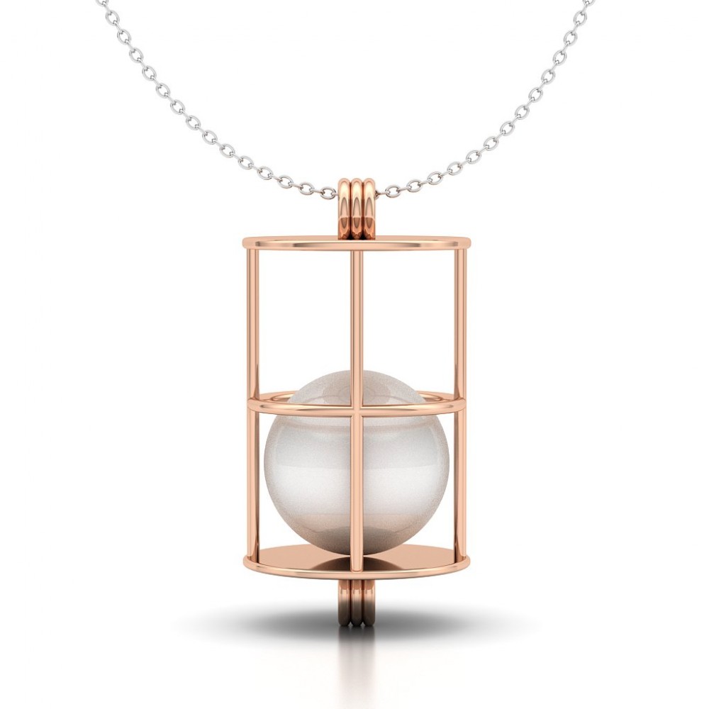 Pearl Cage Gold Pendant