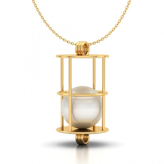 Pearl Cage Gold Pendant