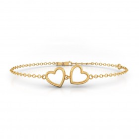 Twin Heart Gold Bracelet