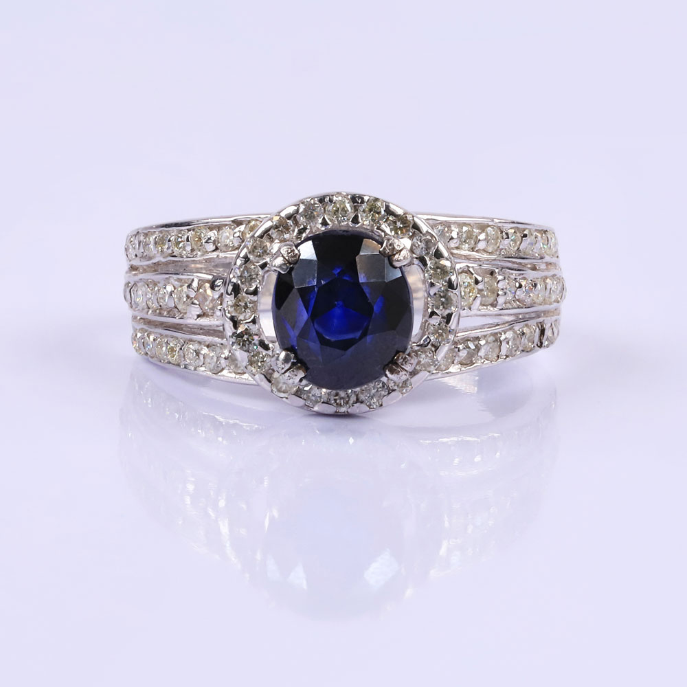  Sapphire and diamond statement ring