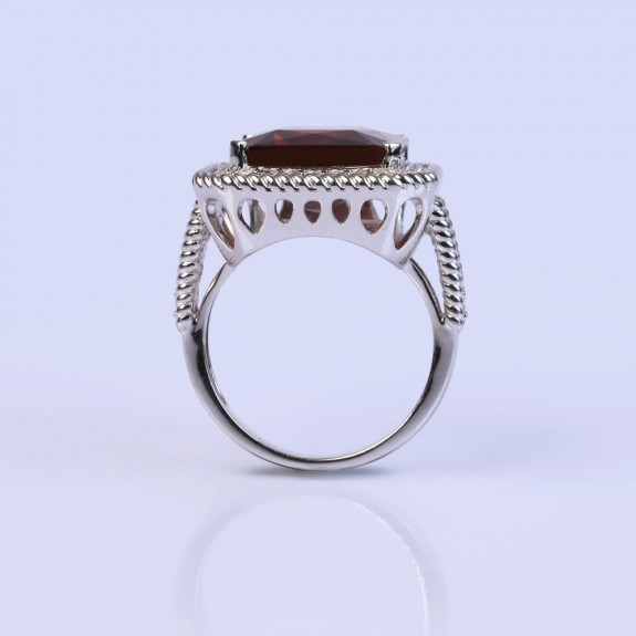  Deep red statement ring