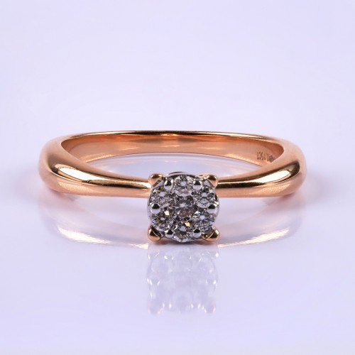  Rosegold Round Diamond Ring