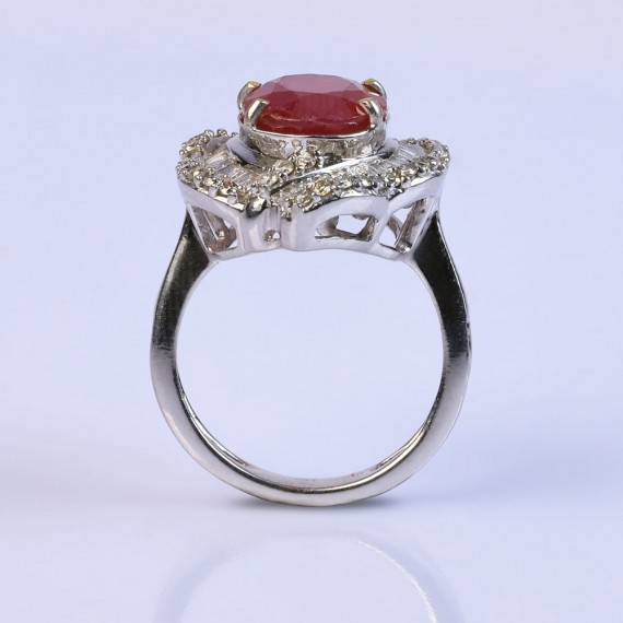 Deep red cocktail ring