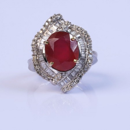 Deep red cocktail ring