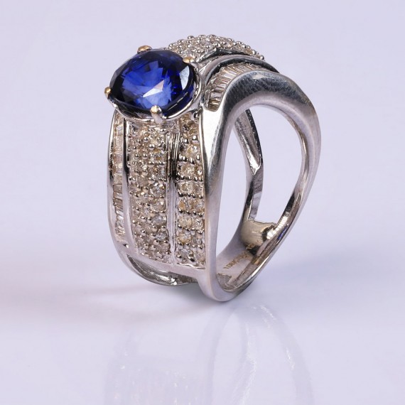 Designer blustone ring